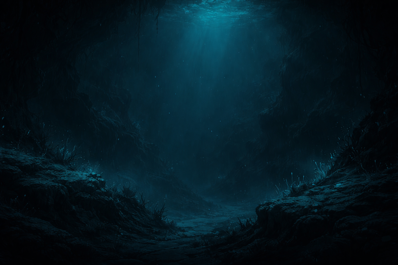 Deep sea cavern environment