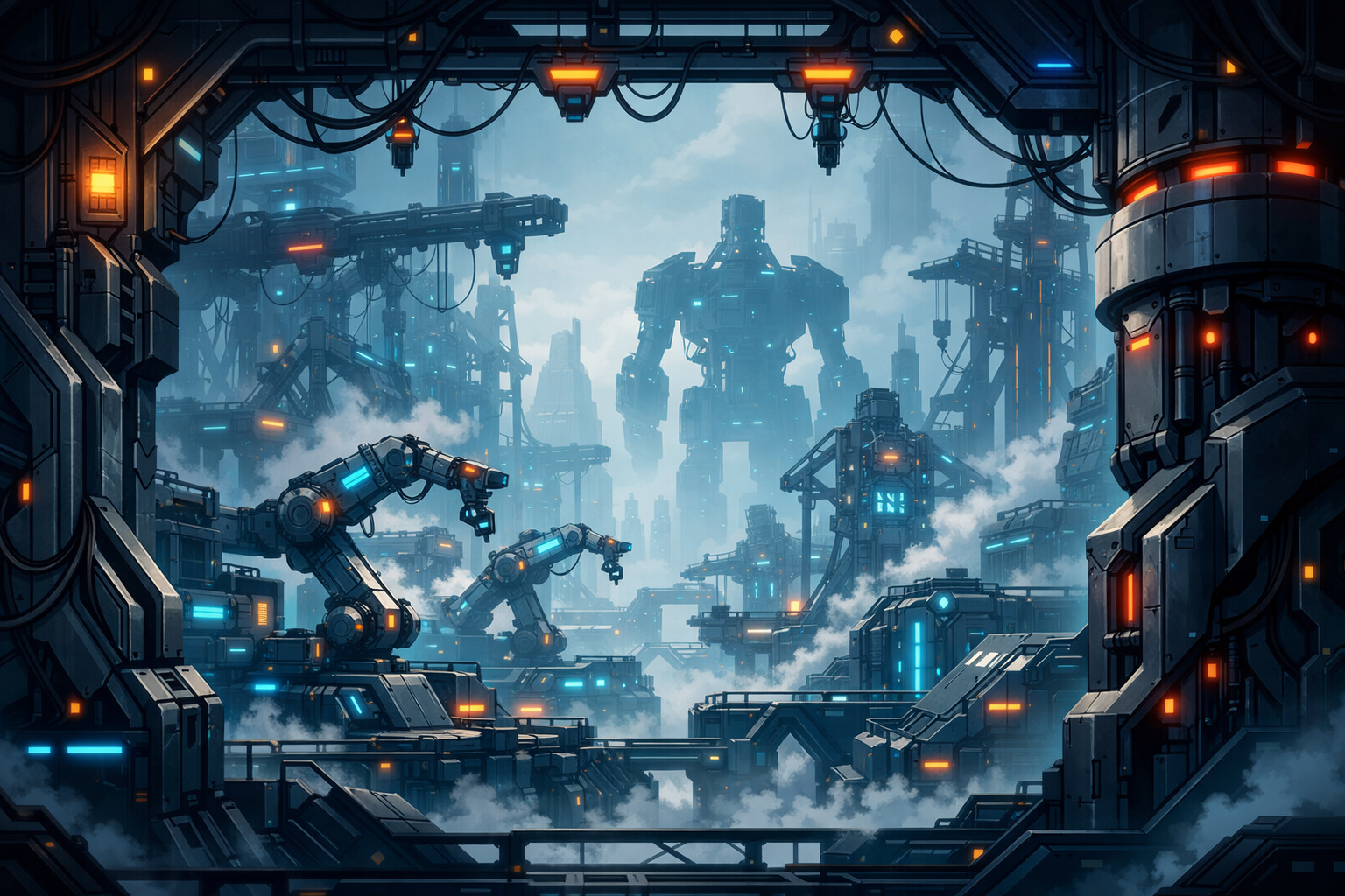 Industrial sky factory environment from Spright